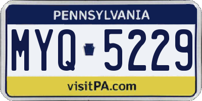 PA license plate MYQ5229