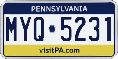 PA license plate MYQ5231