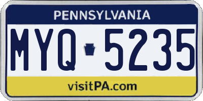 PA license plate MYQ5235