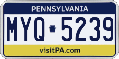 PA license plate MYQ5239