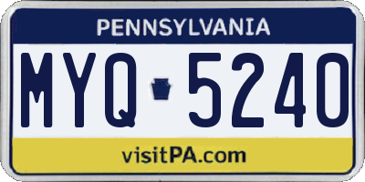PA license plate MYQ5240