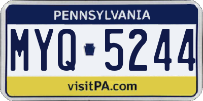 PA license plate MYQ5244