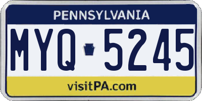 PA license plate MYQ5245
