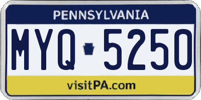 PA license plate MYQ5250
