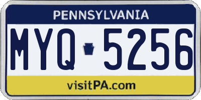 PA license plate MYQ5256