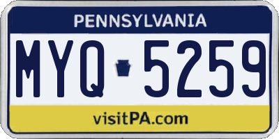 PA license plate MYQ5259