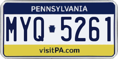 PA license plate MYQ5261