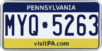 PA license plate MYQ5263