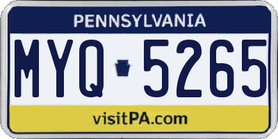 PA license plate MYQ5265