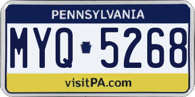 PA license plate MYQ5268