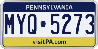 PA license plate MYQ5273