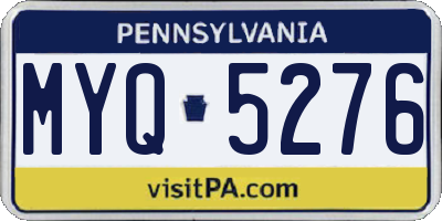 PA license plate MYQ5276