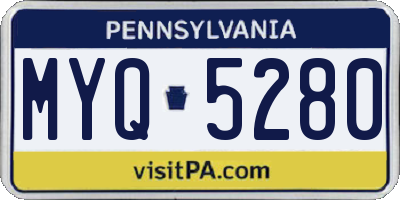 PA license plate MYQ5280