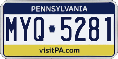 PA license plate MYQ5281