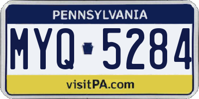 PA license plate MYQ5284