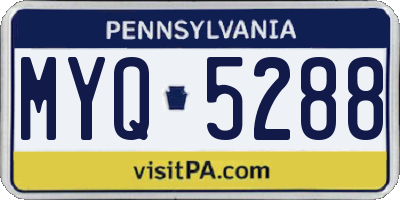 PA license plate MYQ5288
