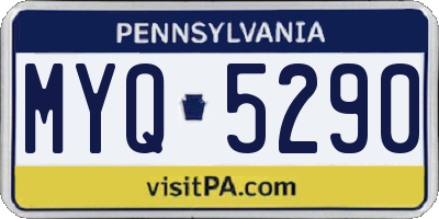 PA license plate MYQ5290