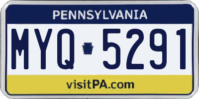 PA license plate MYQ5291