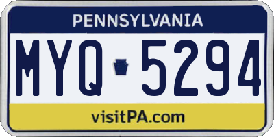 PA license plate MYQ5294