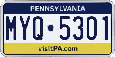 PA license plate MYQ5301
