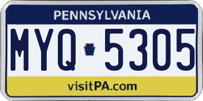 PA license plate MYQ5305