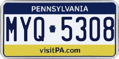 PA license plate MYQ5308