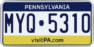 PA license plate MYQ5310