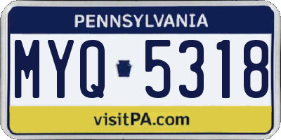 PA license plate MYQ5318