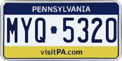 PA license plate MYQ5320