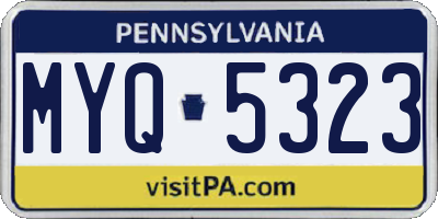 PA license plate MYQ5323