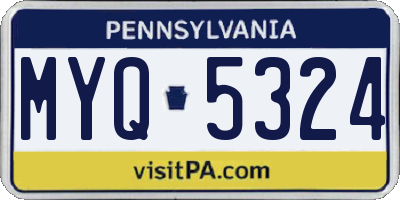 PA license plate MYQ5324