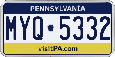 PA license plate MYQ5332