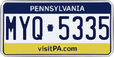 PA license plate MYQ5335