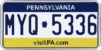PA license plate MYQ5336