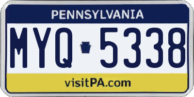 PA license plate MYQ5338