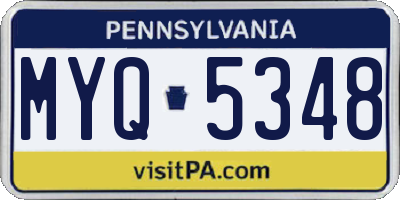 PA license plate MYQ5348