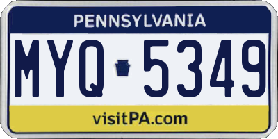 PA license plate MYQ5349