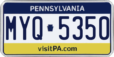 PA license plate MYQ5350
