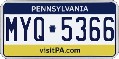 PA license plate MYQ5366