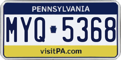 PA license plate MYQ5368