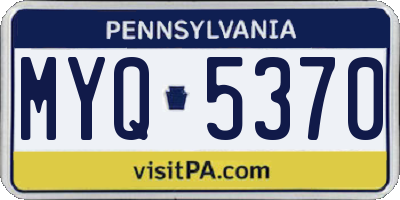 PA license plate MYQ5370
