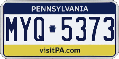 PA license plate MYQ5373