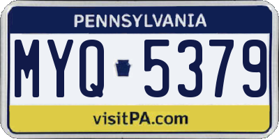 PA license plate MYQ5379