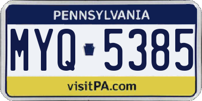 PA license plate MYQ5385