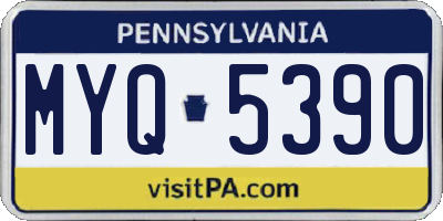 PA license plate MYQ5390