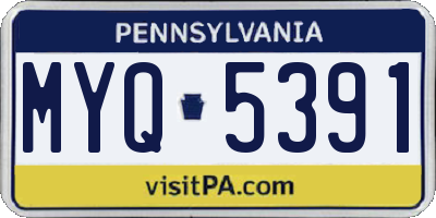 PA license plate MYQ5391