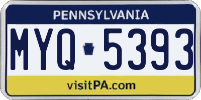 PA license plate MYQ5393