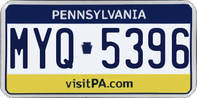PA license plate MYQ5396