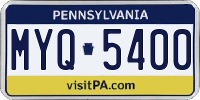 PA license plate MYQ5400
