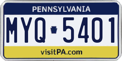PA license plate MYQ5401